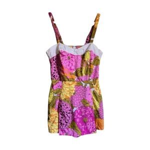 Unique Vintage 1950s Floral Romper Pink and Yellow Sz S NWT #13